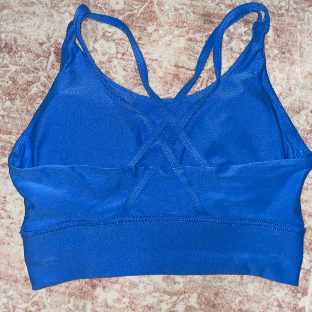 Blue Strappy Sports Bra